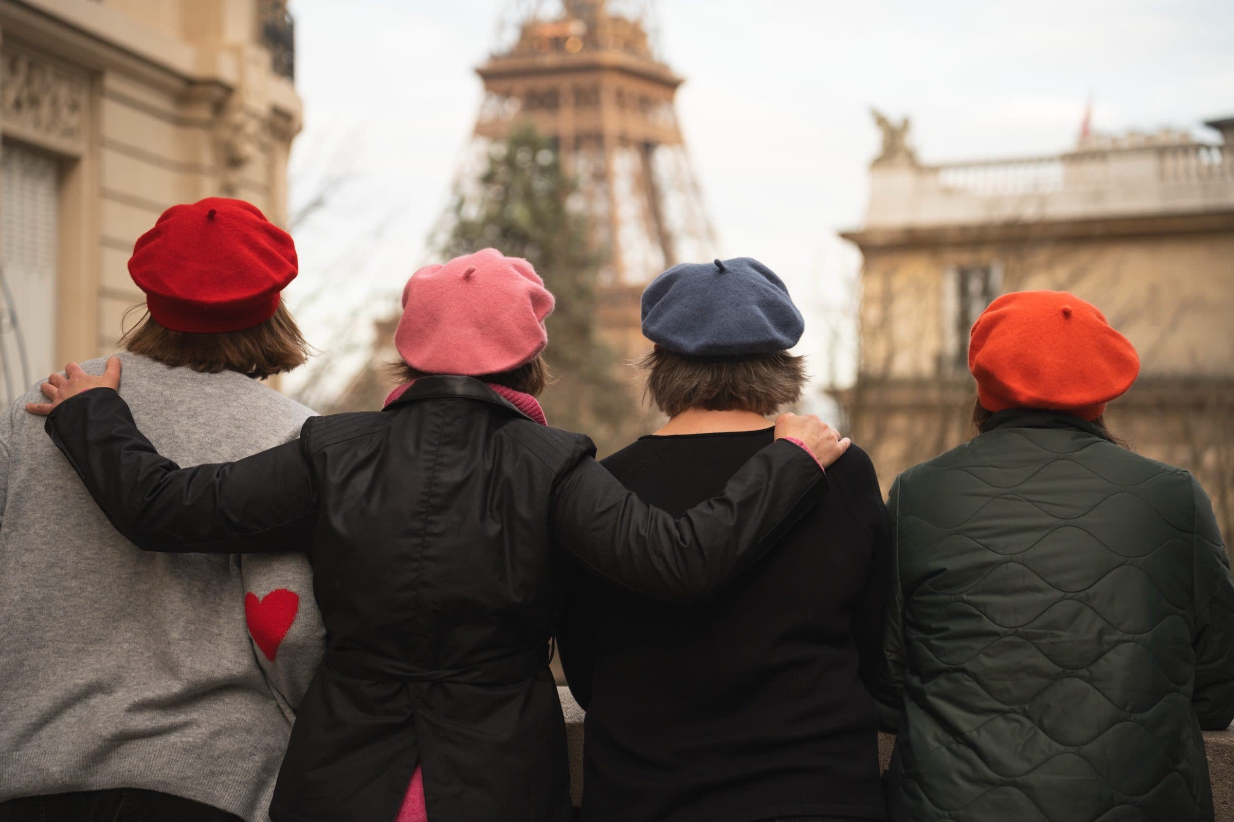 A family photographed at golden hour, on Avenue de Camoëns